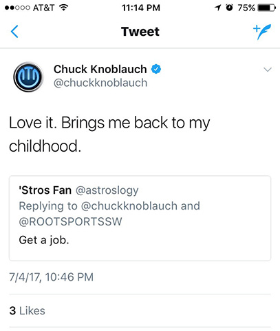 Chuck Knoblauch blasts Astros announcers on Twitter