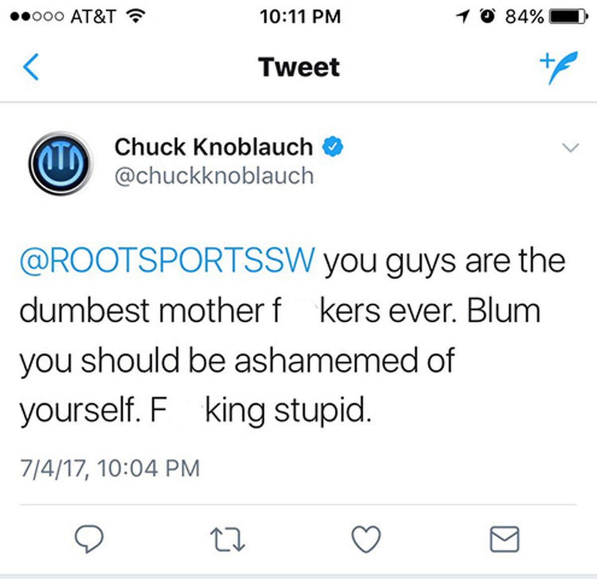 Chuck Knoblauch blasts Astros announcers on Twitter