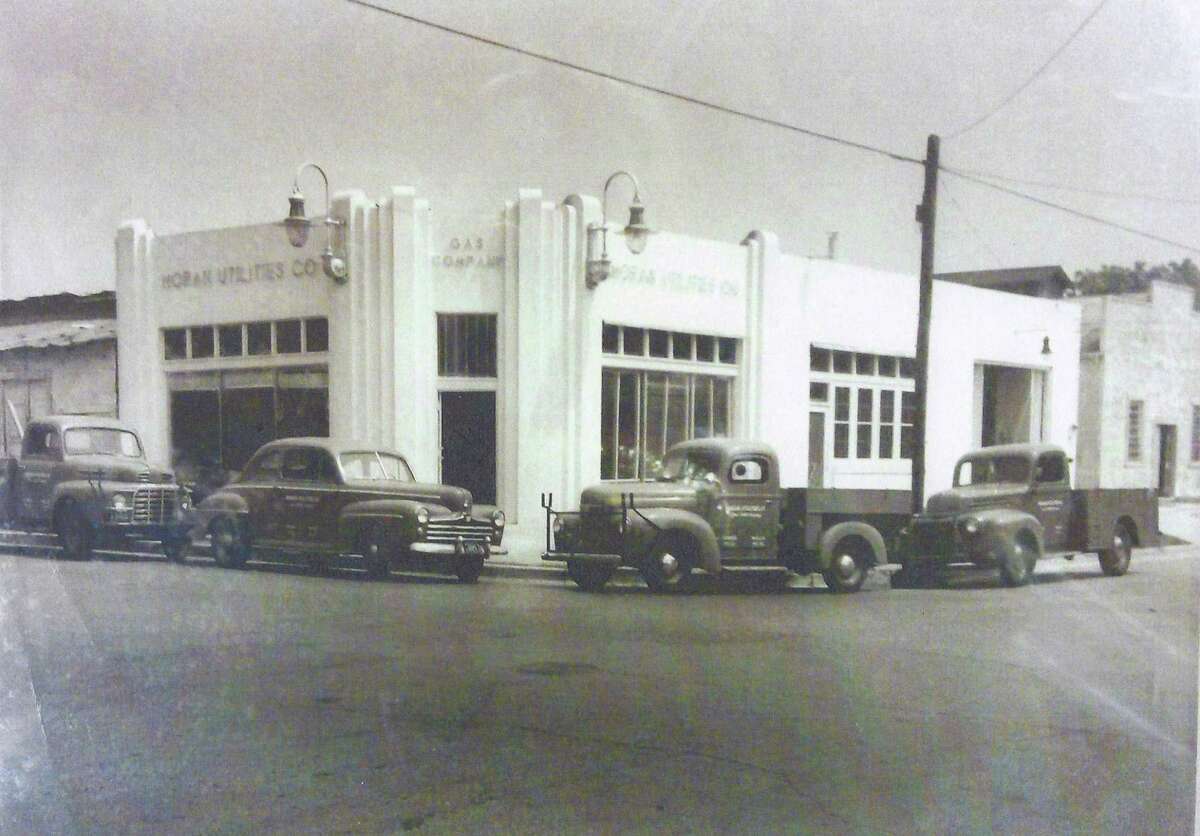 The Moran Utilities Company at 323 Collins Street in downtown Conroe. The company later moved to Texas 75 in the 1960s. The company was founded in 1932 by W.T. Moran.