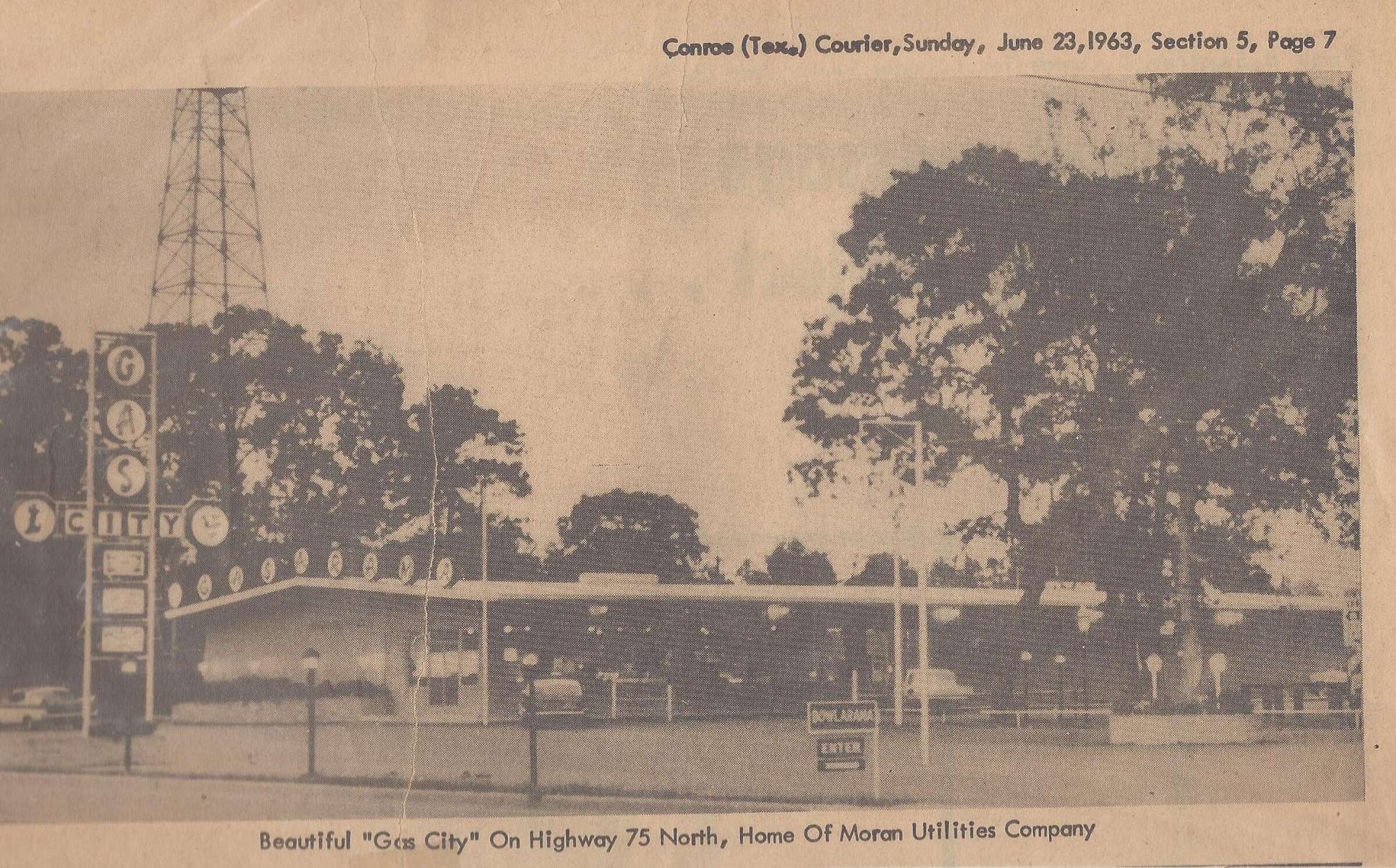 W.T. Moran, Moran Utilities supplied natural gas to Conroe, surrounding