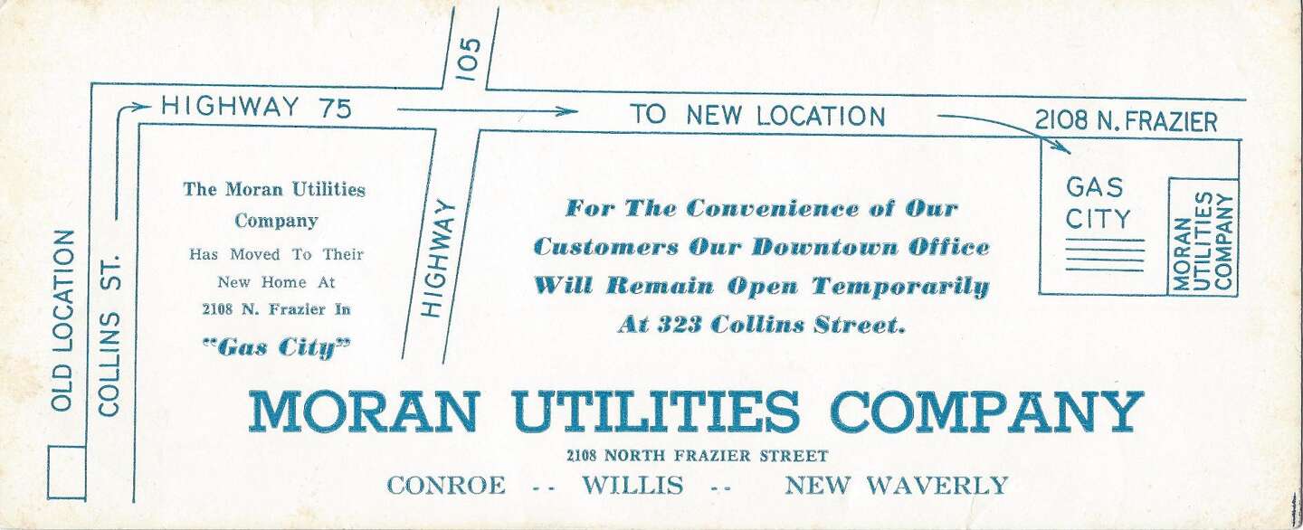 W.T. Moran, Moran Utilities supplied natural gas to Conroe, surrounding