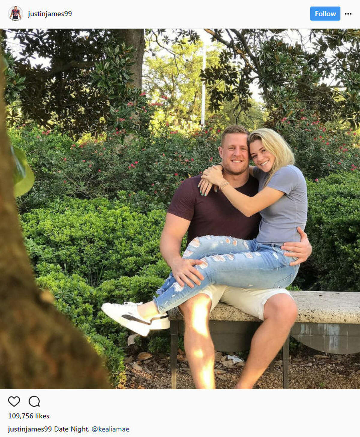 J.J. Watt has nothing but love for his girlfriend Kealia Ohai