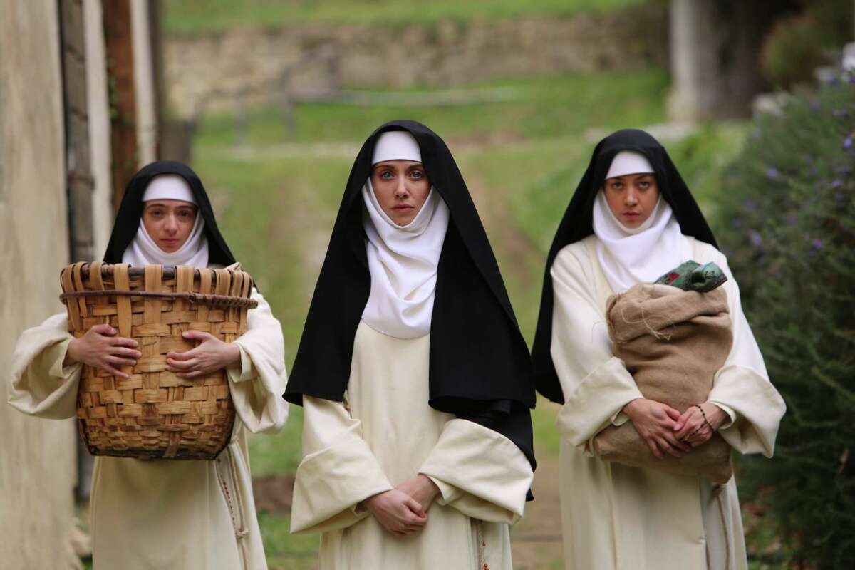 Kate Micucci, from left, Alison Brie and Aubrey Plaza star in "The Little Hours."