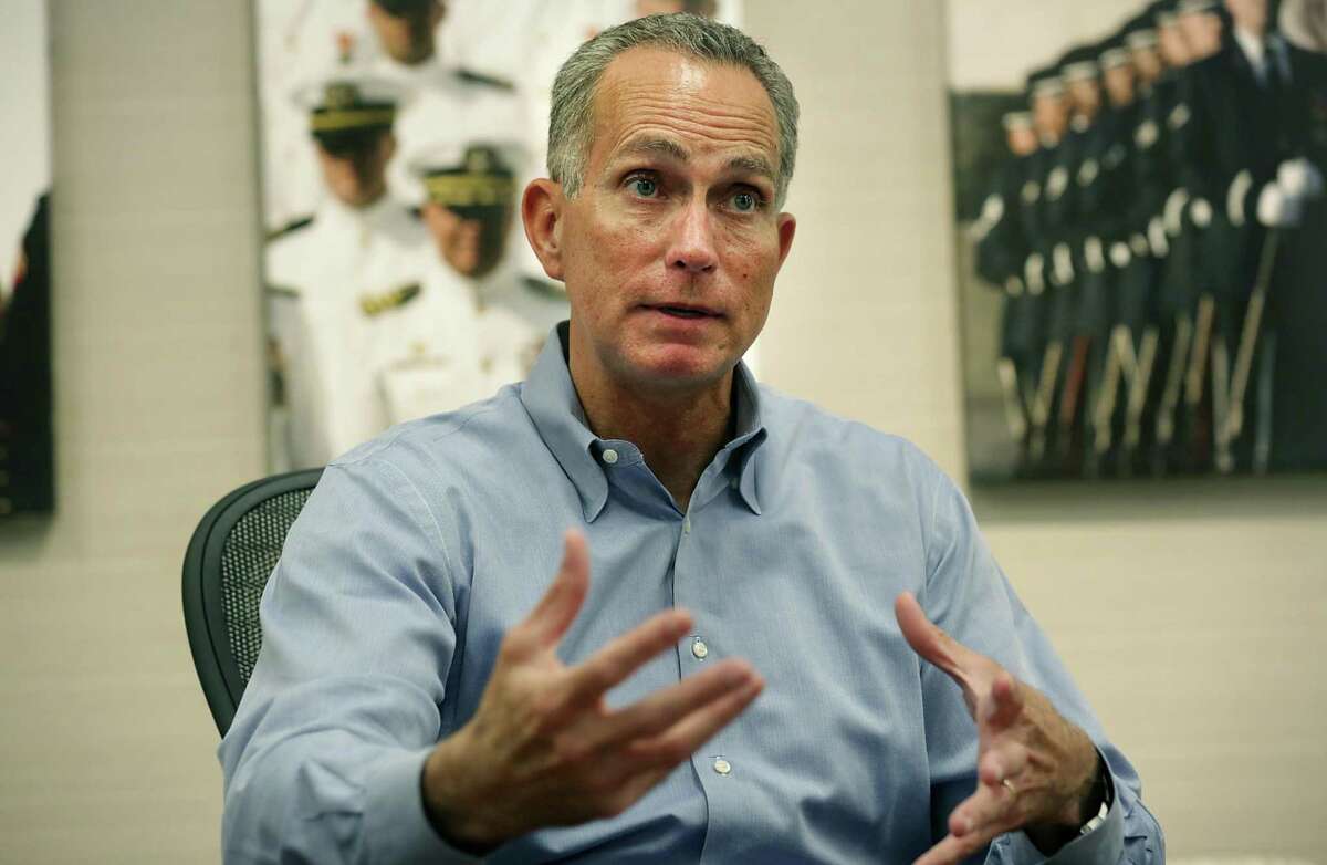Stuart Parker retired as USAA’s CEO in January after nearly five years in the post. He received nearly $4 million in bonuses from five USAA insurance companies last year. He is pictured in 2017.