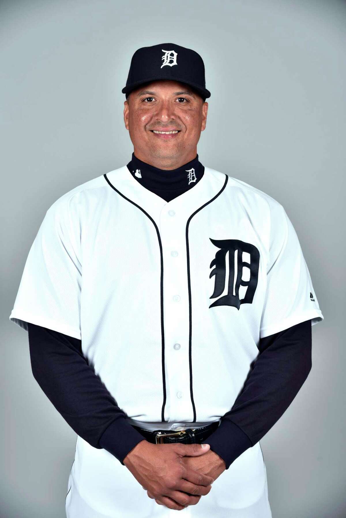 LAKELAND, FL - FEBRUARY 19: Victor Martinez #41 of the Detroit Tigers poses during Photo Day on Sunday, February 19, 2017 at Publix Field at Joker Marchant Stadium in Lakeland, Florida. (Photo by Tony Firriolo/MLB Photos via Getty Images) *** Local Caption *** Victor Martinez