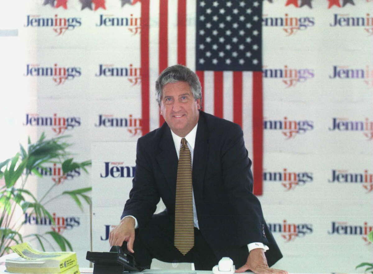Times Union Staff photo by PAUL D. KNISKERN, SR.-7/3/97-ALBANY, N.Y.-MAYOR JERRY JENNINGS IN HIS CAMPAIGN HEADQUARTERS FOR PROFILE.