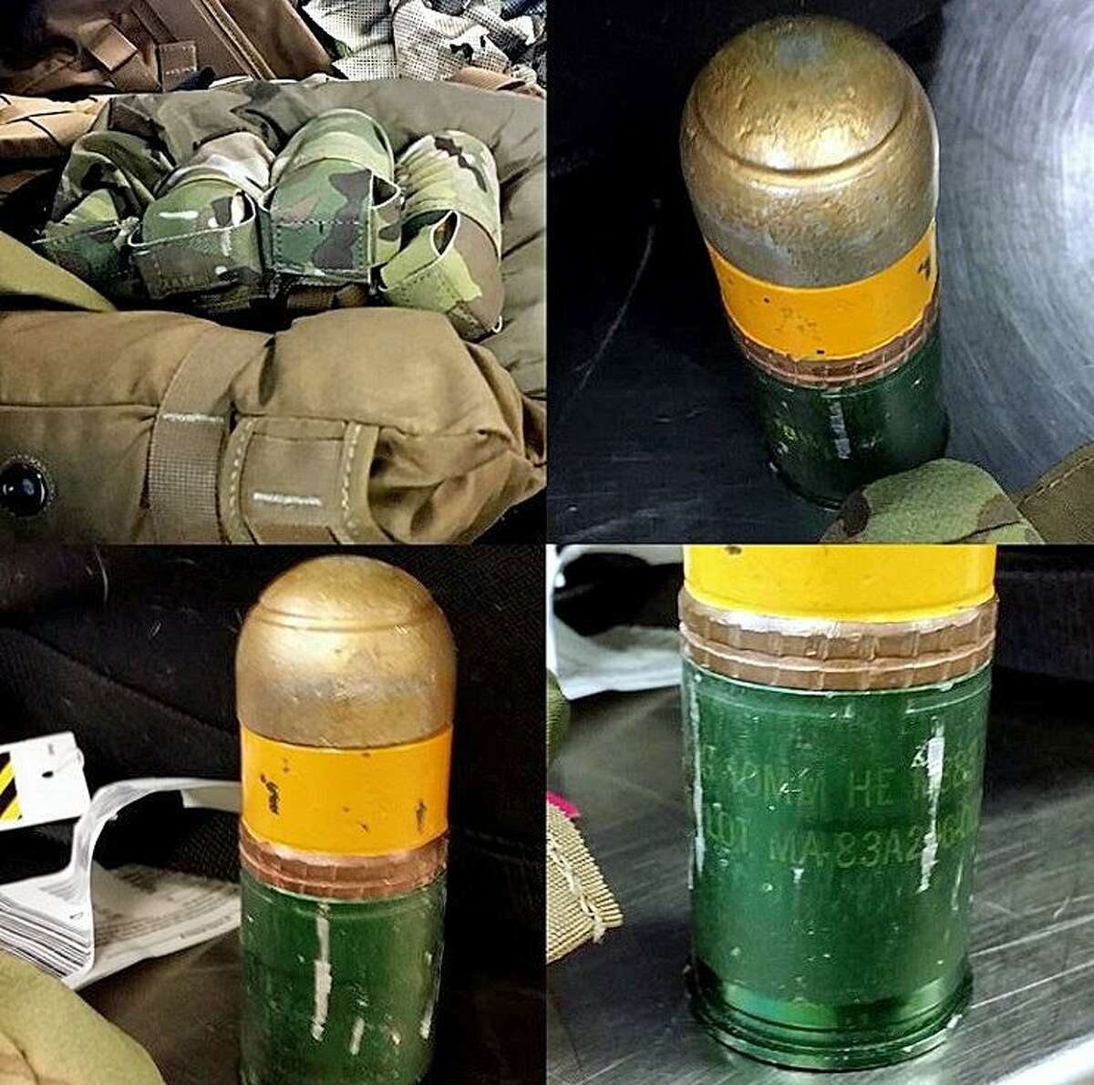 At the Birmingham, Alabama airport, Transportation Security Administration officers discovered four 40mm grenades in a tactical vest inside a checked bag. A TSA explosives specialist was called to scene and thankfully cleared the items as inert. In this case, only the baggage screening area was evacuated resulting in a 10-minute halt on baggage screening locations.