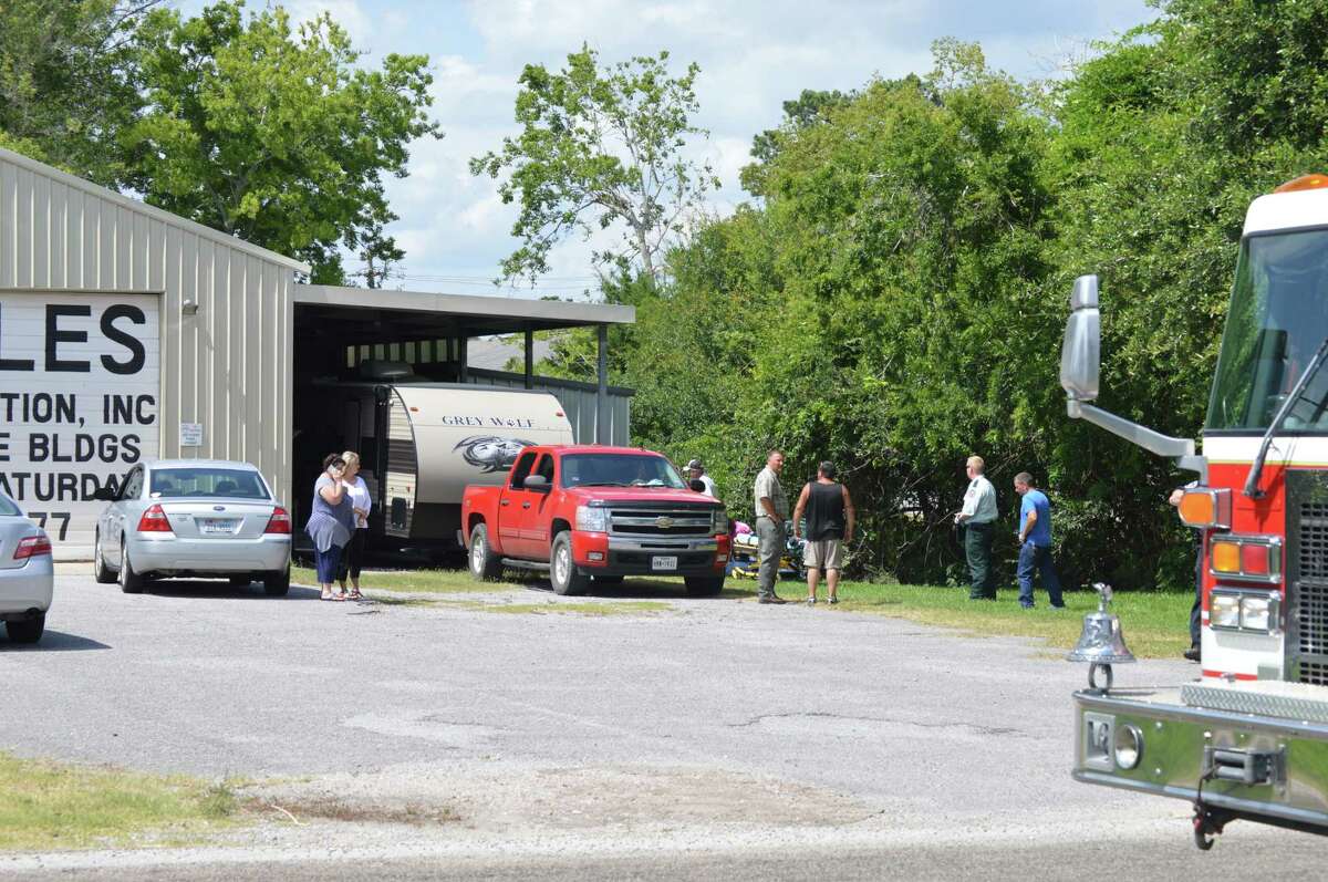 Judge James Scales II was killed Saturday during a lawnmower accident at his Bridge City home. Emergency crews respond to Scales home after the accident. Photo provided by Eric Williams