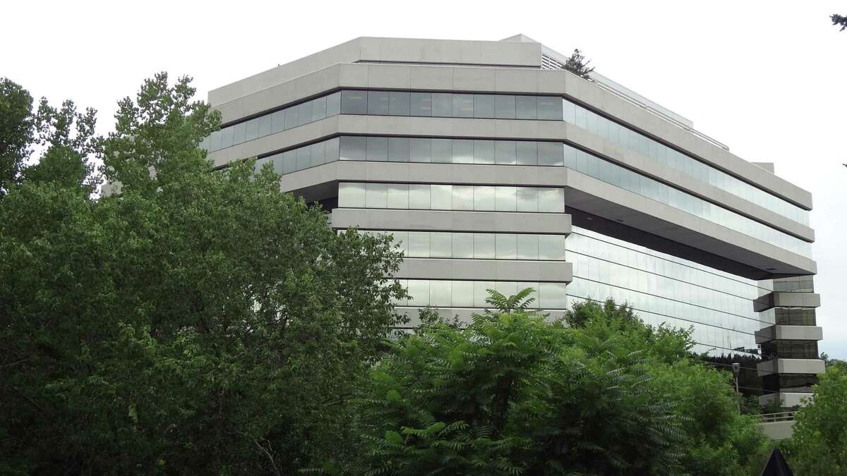 The headquarters building of Frontier Communications at 401 Merritt 7 in Norwalk, Conn.