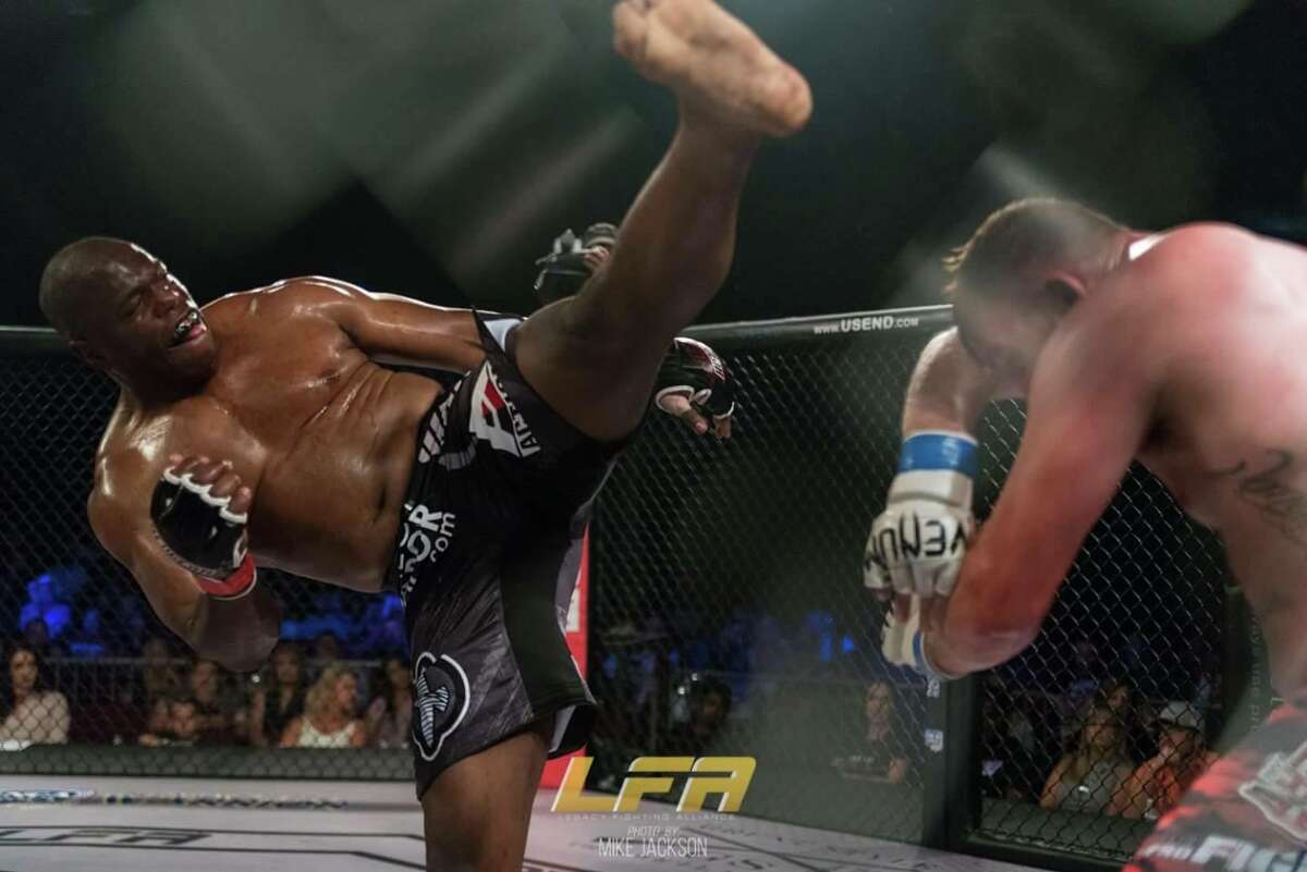 Richard Odoms, a tactics instructor at the SAPD academy who moonlights as a mixed martial artist, was recently named the the heavyweight champion of the Legacy Fighting Alliance, a feeder league for the UFC.