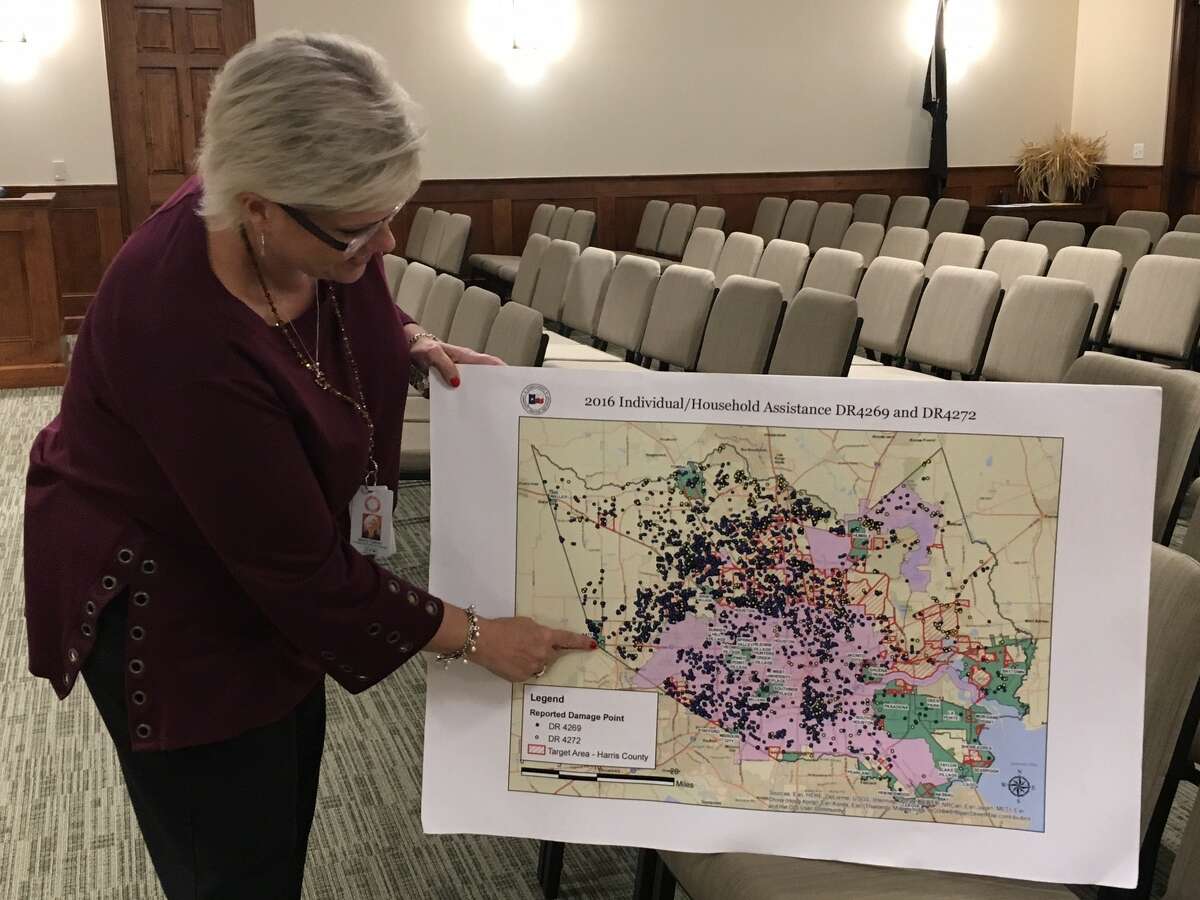 The city of Katy held a July 5 meeting in council chambers seeking public comment regarding unmet needs of residents and businesses resulting from the Tax Day Floods of April 2016. City residents sustained about $1.2 million worth of damage to homes, businesses and property, according to Maria Galvez, left, the city's emergency management coordinator. The Texas General Land Office and Harris County are working with the city to obtain Community Development Block Grant Disaster Recovery funding. People who were affected by the flooding but unable to attend the meeting can still submit comments to Galvez until the end of July by emailing oem@cityofkaty.com or by calling 832-418-1574. ﻿
