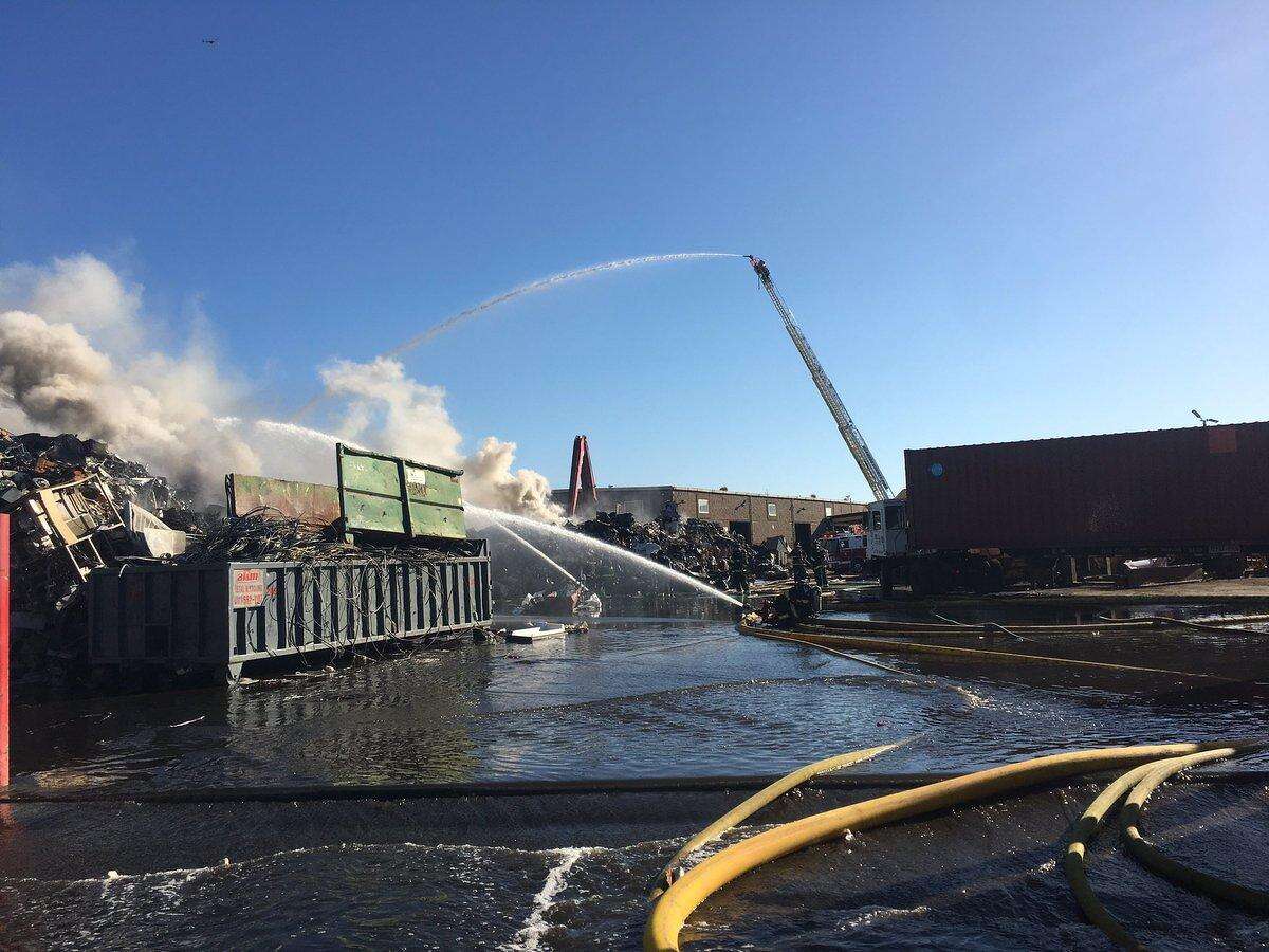Fire at San Leandro salvage yard under control after hours