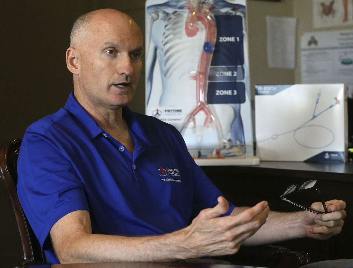 David Spencer, president and CEO of Prytime Medical, speaks Monday June 19, 2017 in his office in Boerne, Texas. Spencer began his career as a civilian engineer with the United States Air Force.