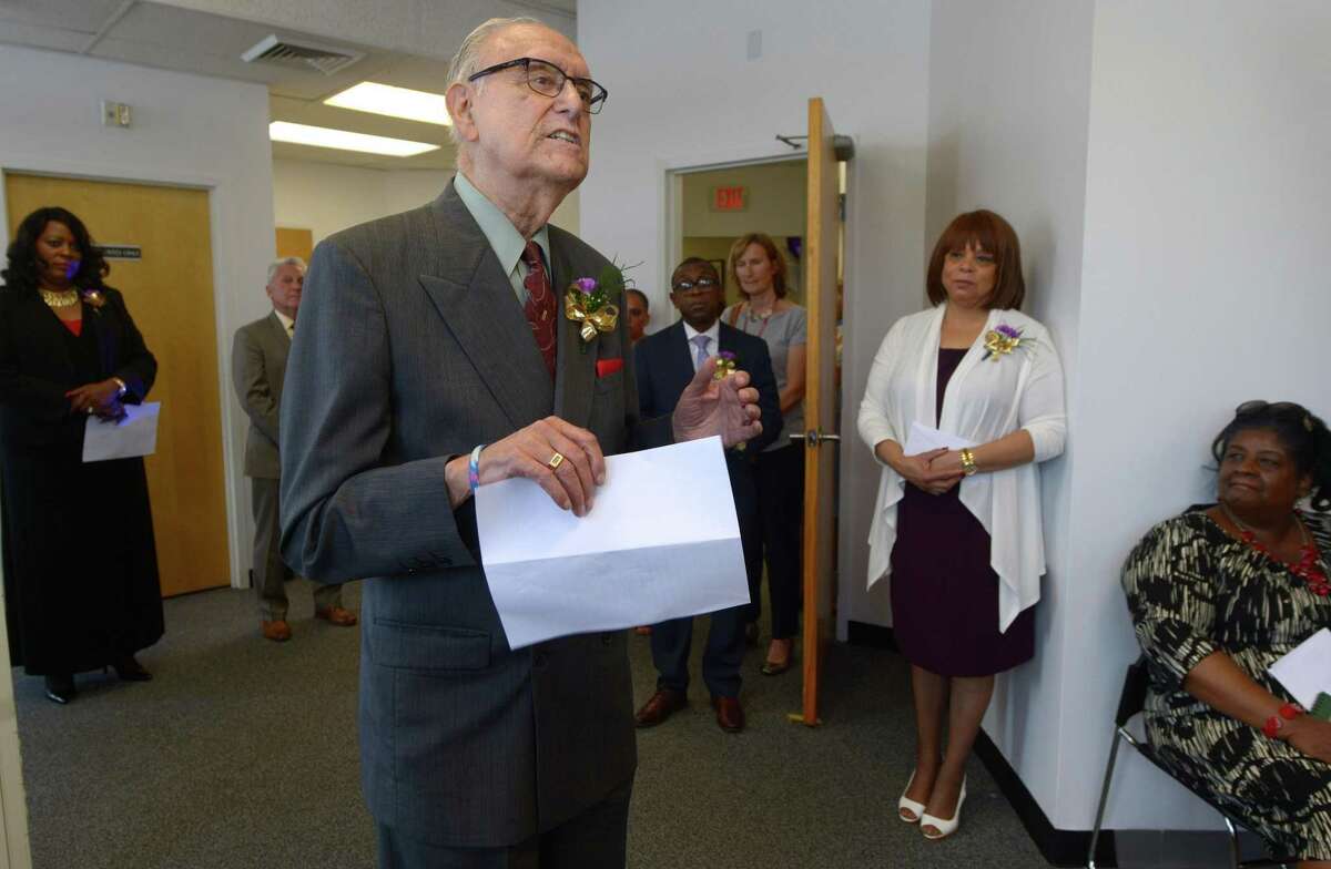Assistant Executive Director, William Bevacqua, addresses guests as the Bridgeport-based CAP agency Action for Bridgeport Community Development, Inc. (ABCD), Inc. hosts a grand opening Wednesday, July 12, 2017, at their new offices at 149 Water Street in Norwalk, Conn.