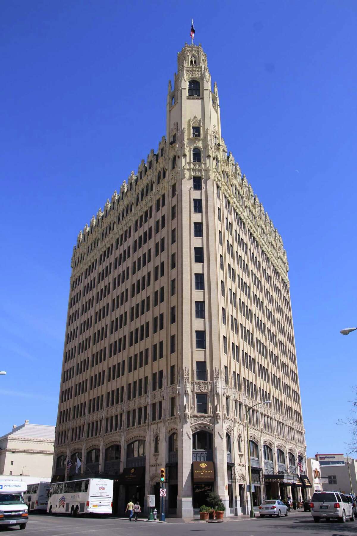 The Tower Life, Emily Morgan (pictured), and Express-News buildings were all constructed during a building boom of the 1920s.