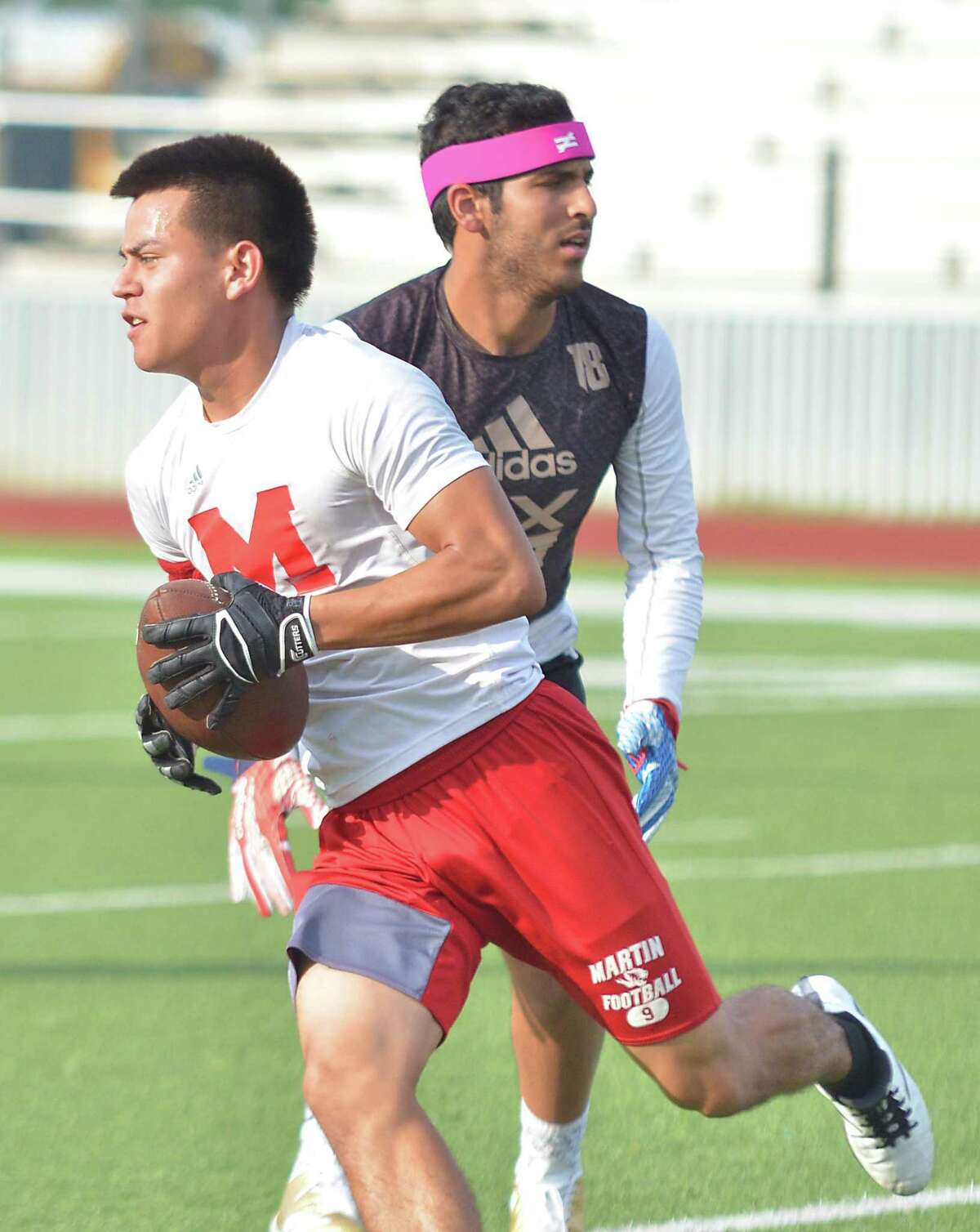 Martin’s Angel Davila and the Tigers topped Nixon and United on Wednesday during Week 6 of summer league 7on7 football at Krueger Field.