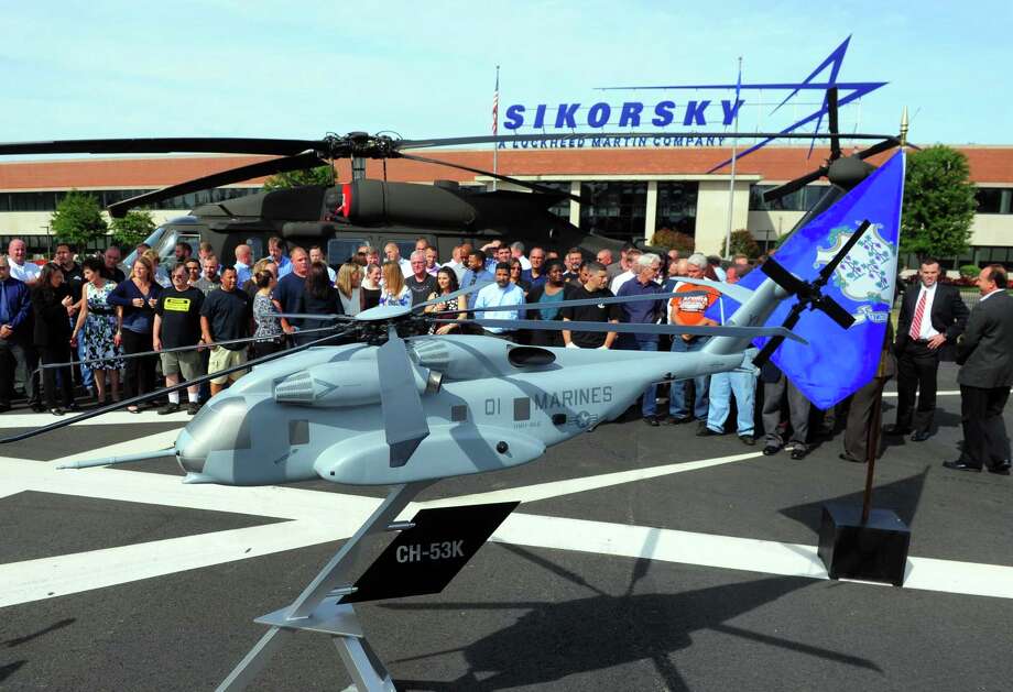 Experimental Sikorsky, Bell aircraft taxi to flight deck Connecticut Post