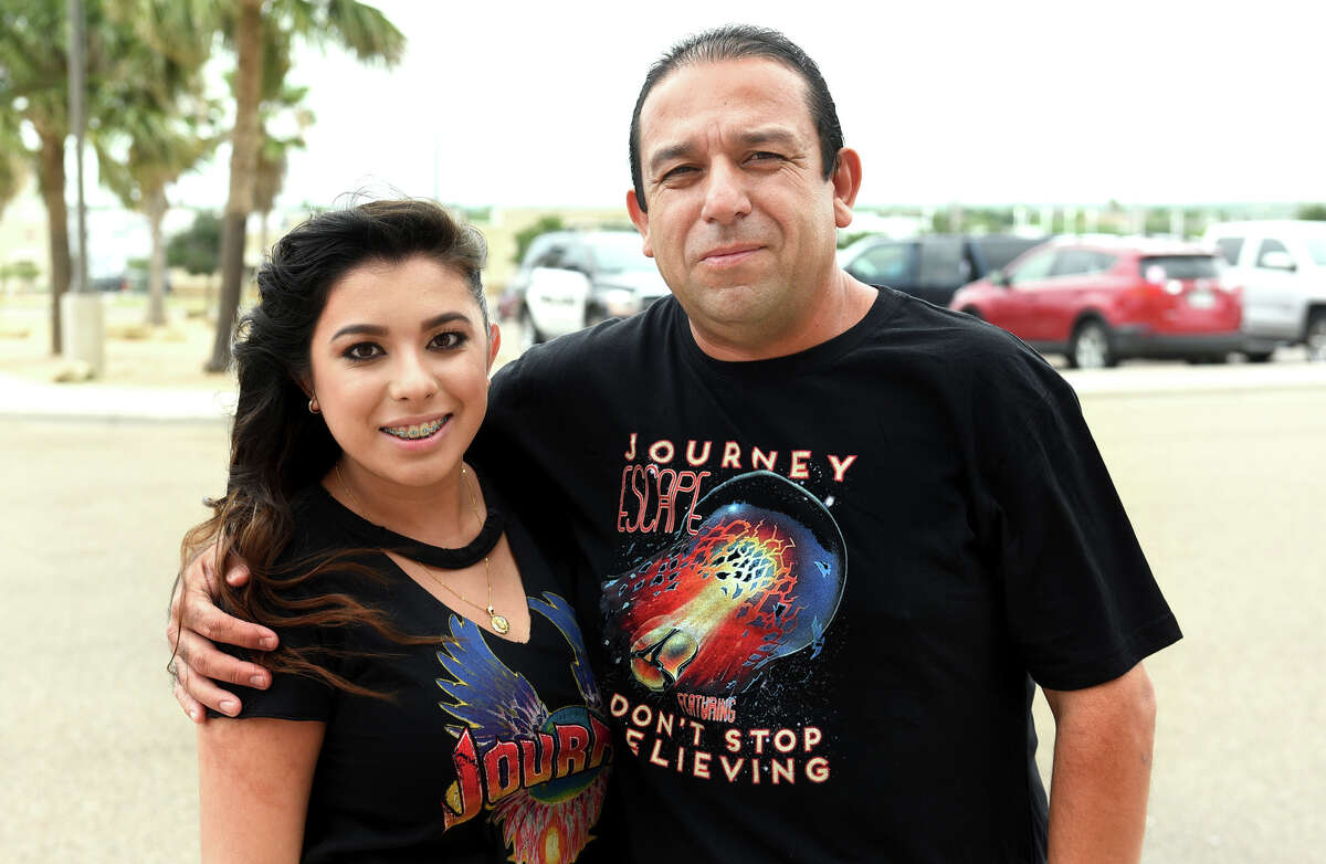 Karen Rodriguez and Juan Carlos Rodriguez at the Laredo Energy Arena for the Journey concert.