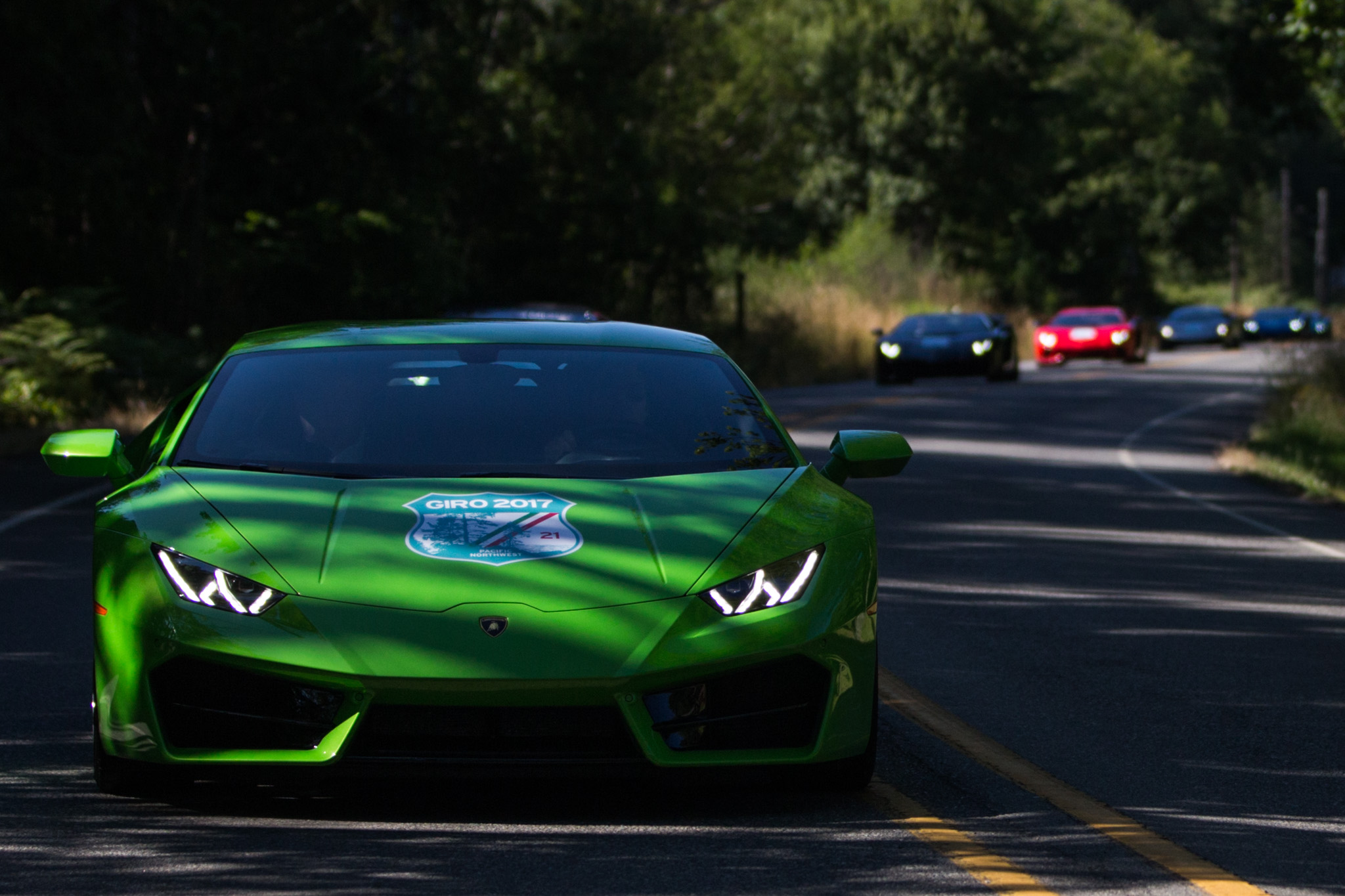 2 dozen Lamborghinis cruise through Seattle and Bainbridge Island