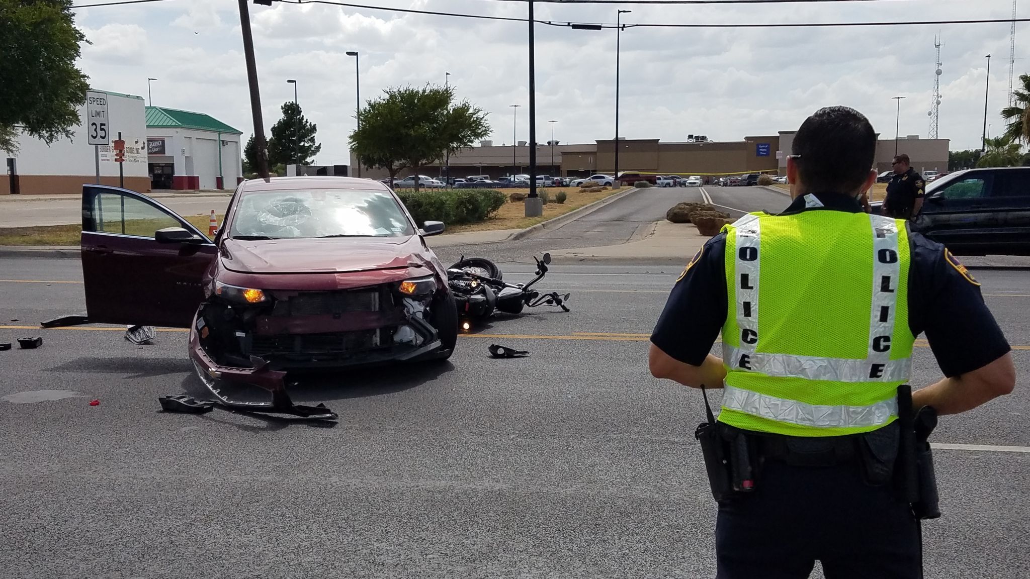 Motorcycle rider critically injured after collision on San Bernardo Avenue