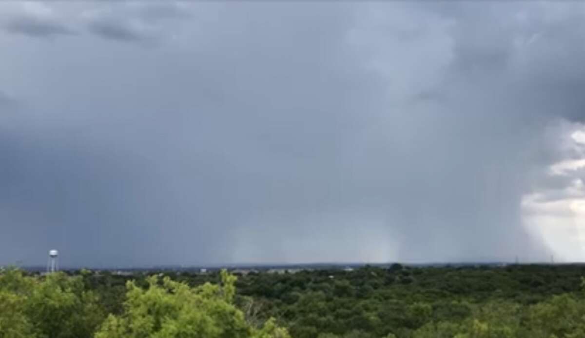 A look at Saturday's afternoon showers from Comanche Lookout Park.
