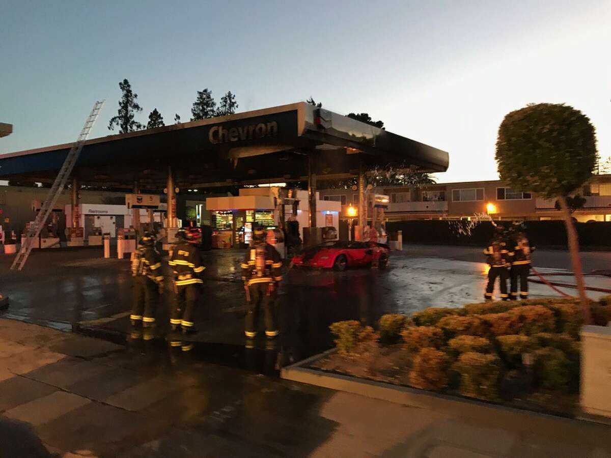 lamborghini explodes into flames at redwood city gas station redwood city gas station