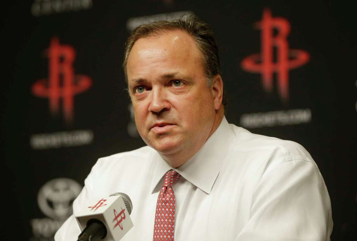 Tad Brown, CEO of the Houston Rockets, annouces that owner Les Alexander is selling the NBA team shown during media conference at Toyota Center, 1510 Polk Street, Monday, July 17, 2017, in Houston. ( Melissa Phillip / Houston Chronicle )