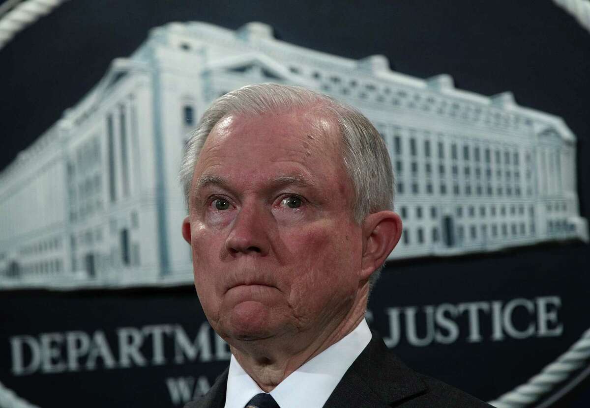 U.S. Attorney General Jeff Sessions listens during a news conference to announce significant law enforcement actions at the Justice Department in Washington, D.C. (Photo by Alex Wong/Getty Images)