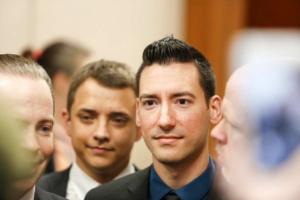 David Daleiden, a defendant in an indictment stemming from a Planned Parenthood video he helped produce, arrives for court at the Harris County Courthouse after surrendering to authorities on February 4, 2016 in Houston, Texas.