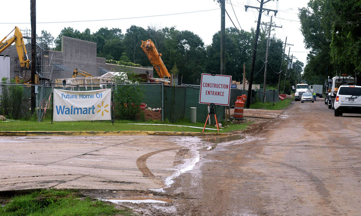 Construction crews build the future Super Walmart in Vidor on East Tram Road Monday. Photo taken Monday, July 17, 2017 Guiseppe Barranco/The Enterprise