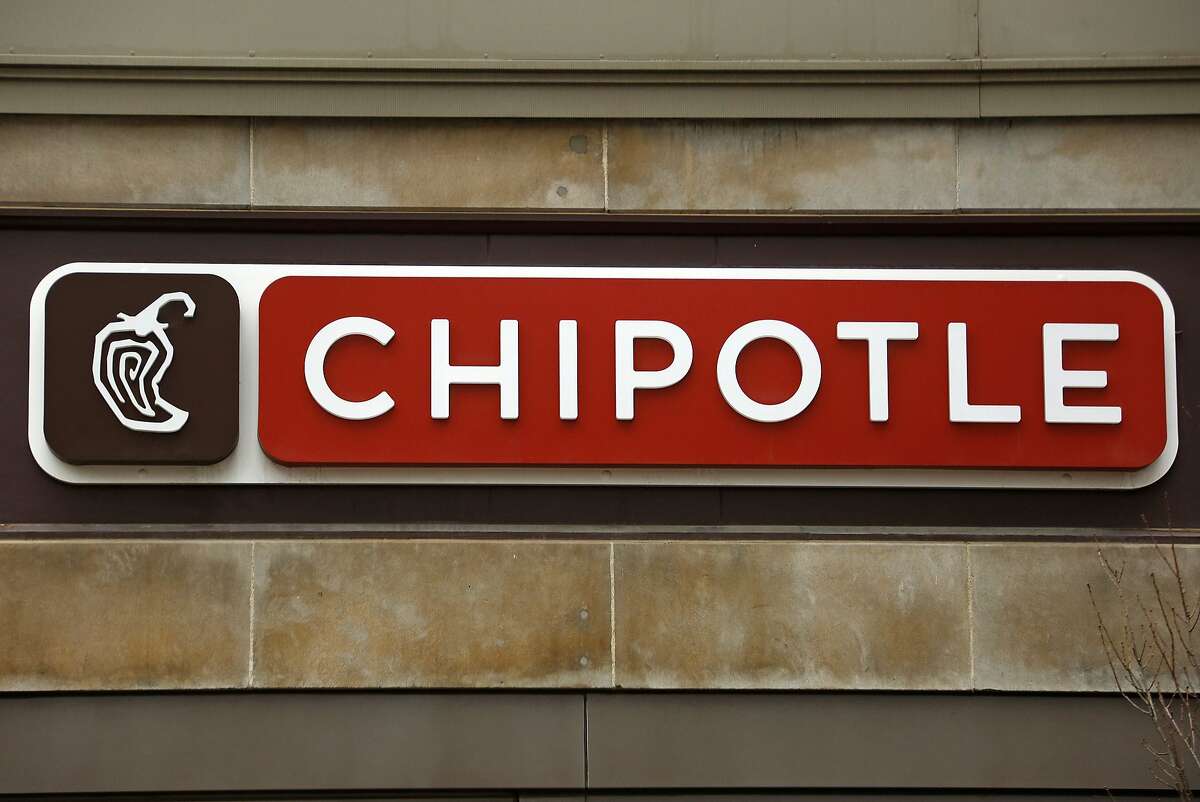 This Thursday, Jan. 12, 2017, photo shows a sign on a Chipotle restaurant.
