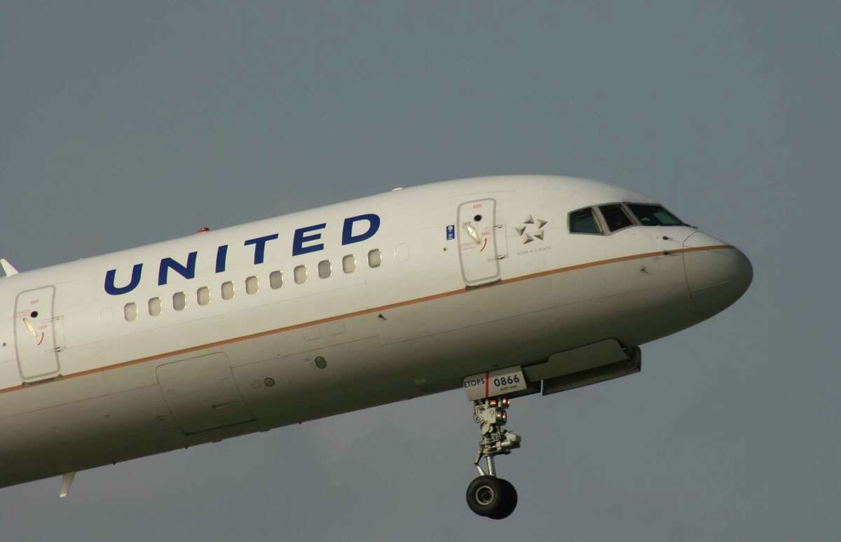 A United Airlines Boeing 757 takes off from Bush Intercontinental Airport in July 2017.
