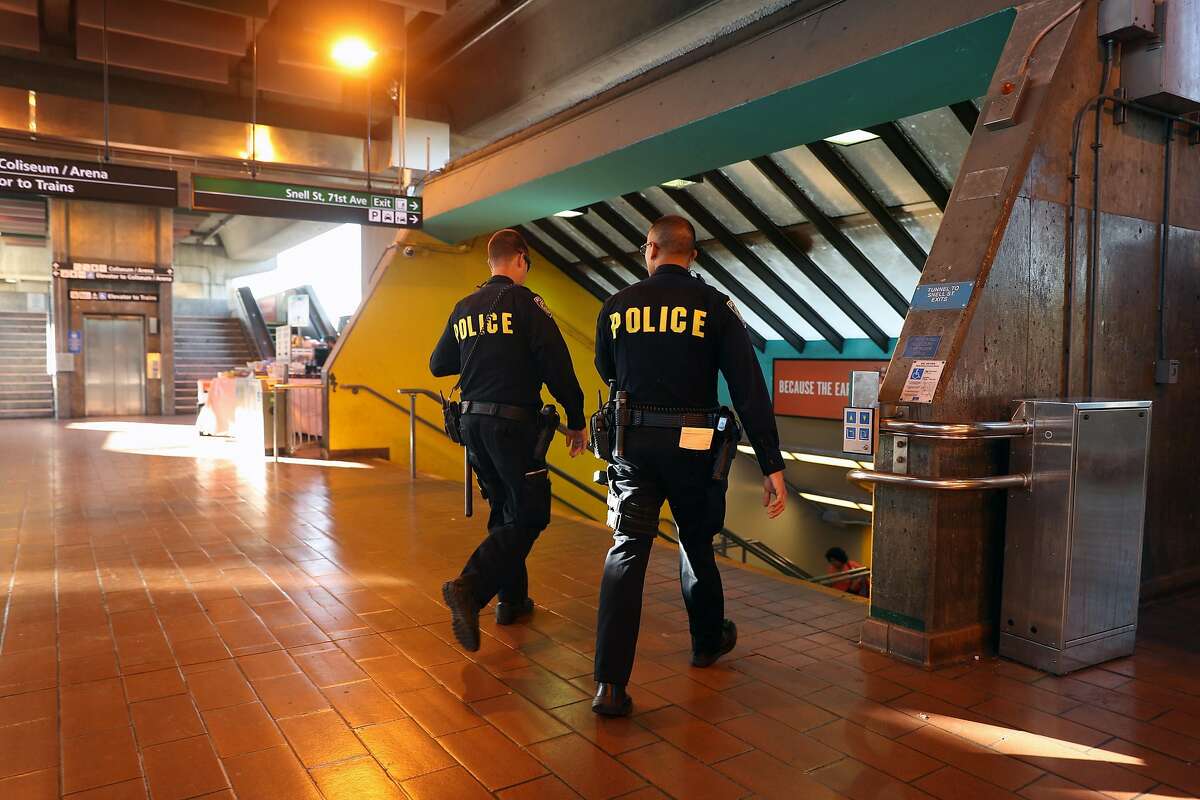 FILE -- BART Coliseum station in Oakland, Calif. on Thursday, July 13, 2017. Three people were stabbed at this BART station as Warriors fans were headed to a game Saturday afternoon.