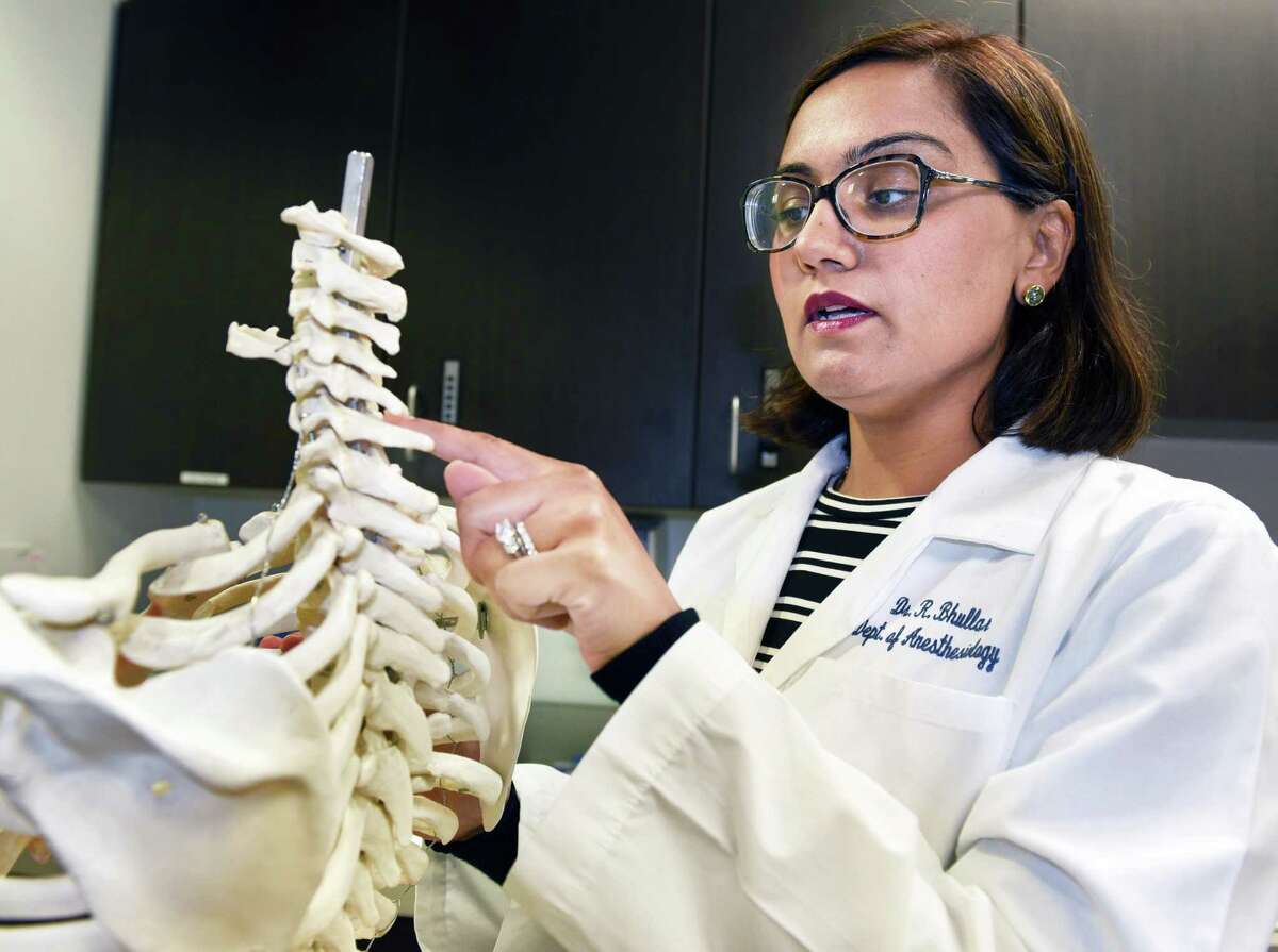Dr. Ravneet Bhullar, anesthesiologist, and director of the Division of Chronic Pain Management at Albany Med's Comprehensive Spine Center Tuesday June 20, 2017 in Albany, NY. (John Carl D'Annibale / Times Union)