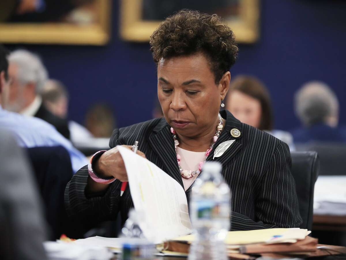 Rep. Barbara Lee, D-Calif., a member of the House Appropriations Committee reads documents during a markup hearing on FY2018 State and Foreign Operations Appropriations Bill, FY2018 Labor, Health and Human Services, and Education Appropriations Bill; and Interim Suballocation of Budget Allocations for FY2018, Wednesday, July 19, 2017, on Capitol Hill in Washington. (AP Photo/Manuel Balce Ceneta)