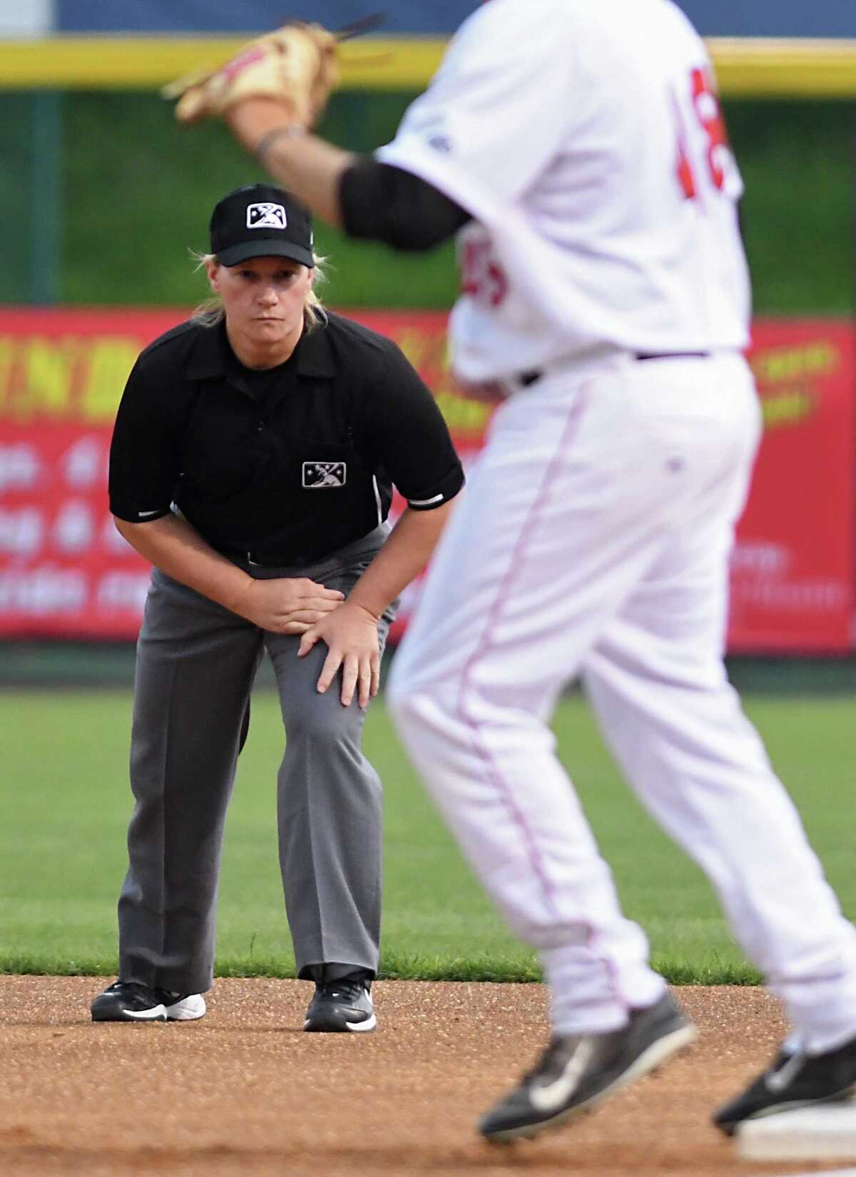 For female umpire, 'one pitch at a time' up pro baseball ladder