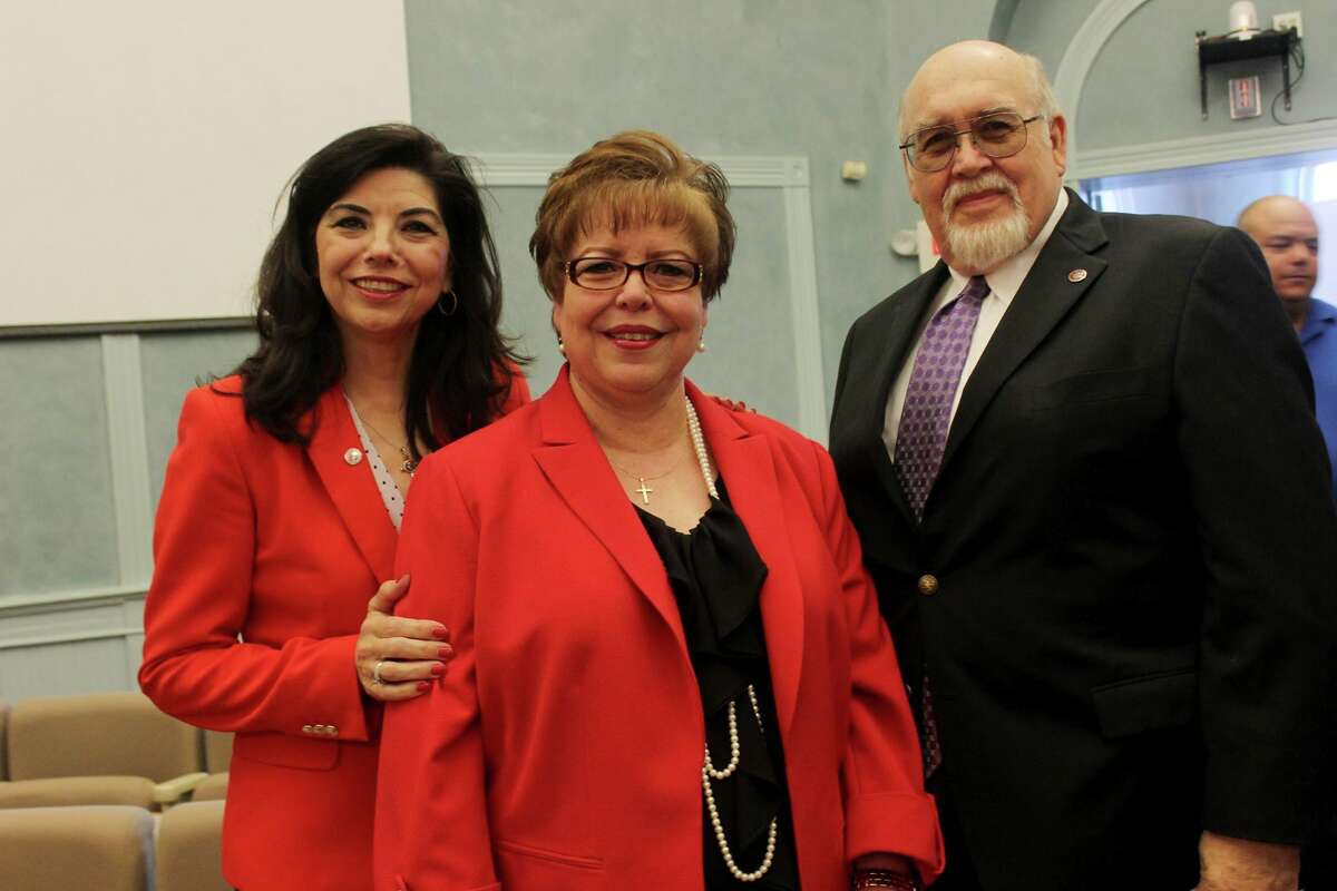 Sylvia Rios was introduced in her new role as LISD superintendent Wednesday at a news conference. 
