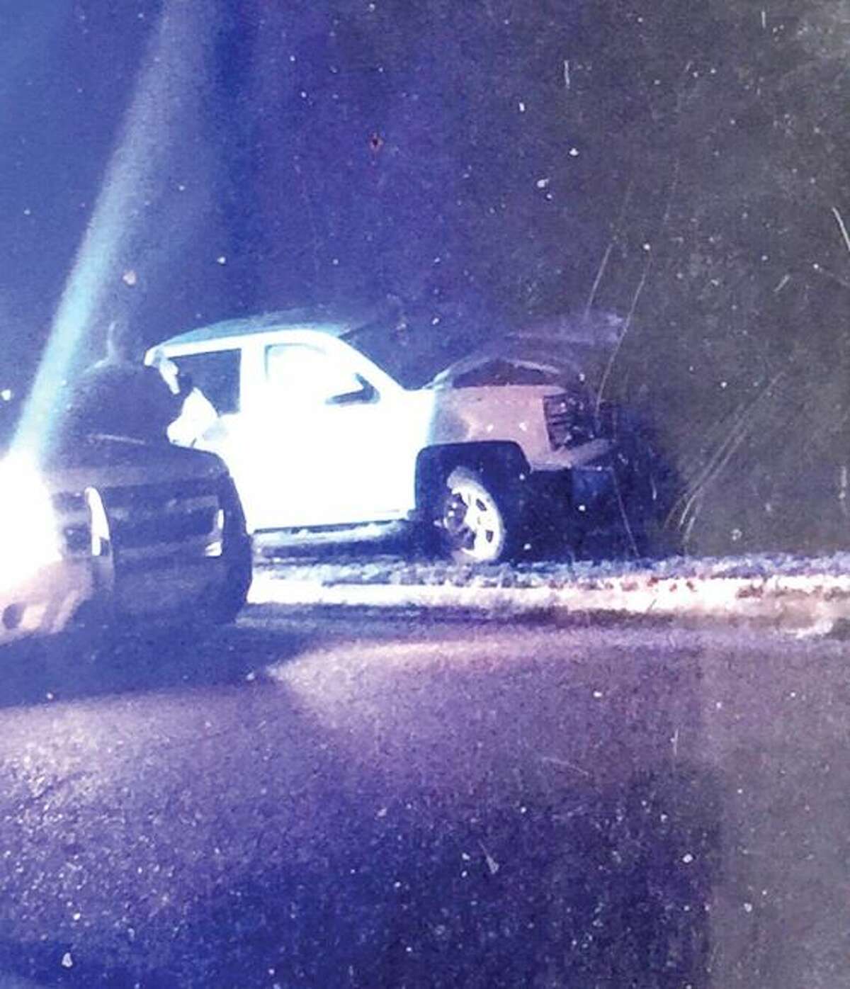 A white pickup crashed along Hidalgo Boulevard early Friday in Zapata County, according to reports.