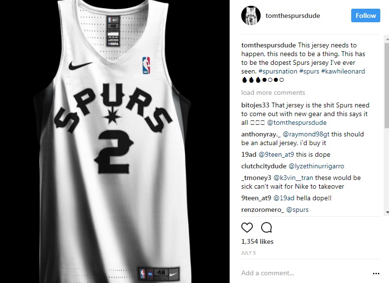NBA quietly releases new Spurs jersey design