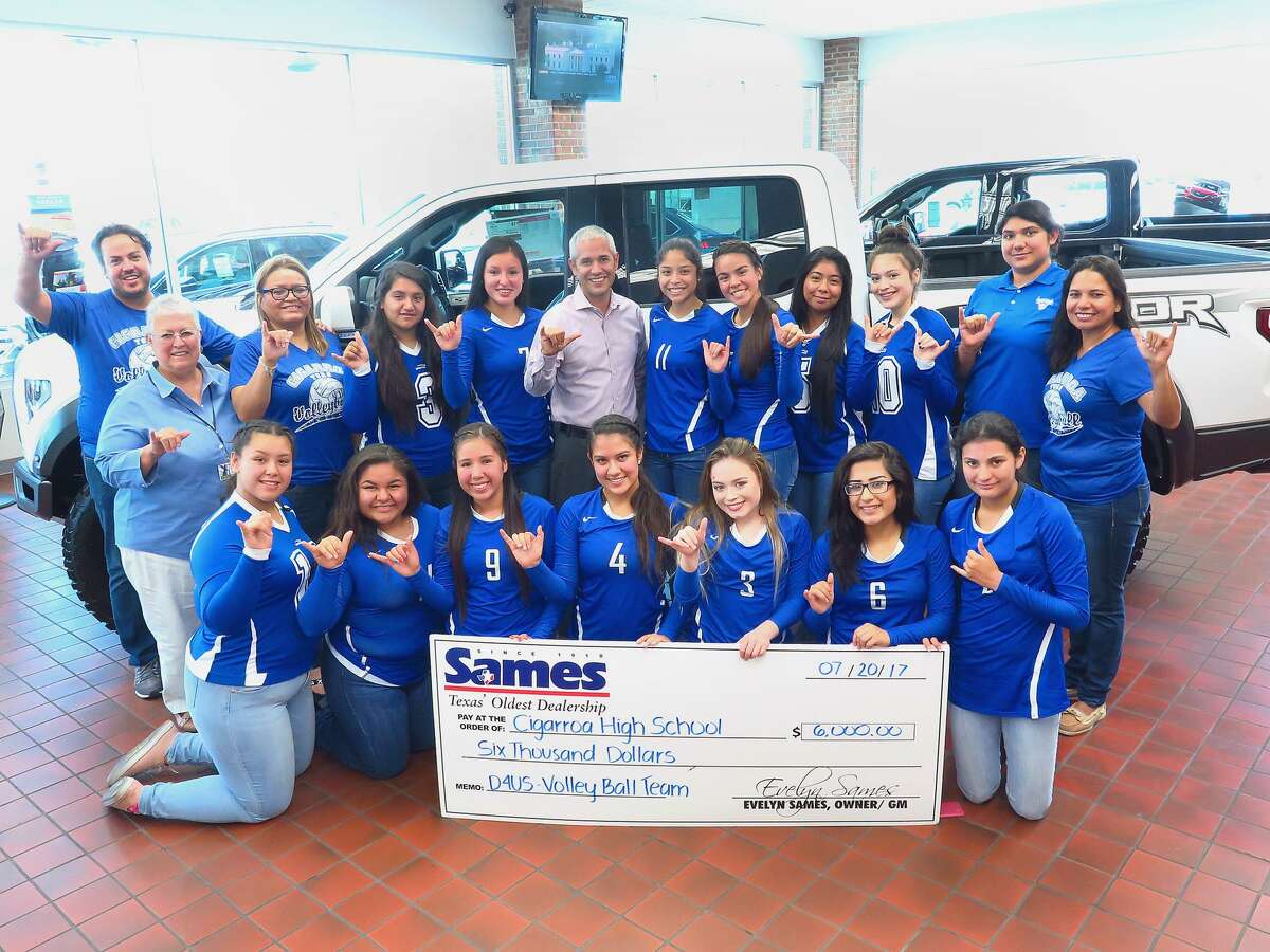 The Cigarroa High School volleyball team received a $6,000 check from Sames Ford Motor Company of Laredo Thursday.