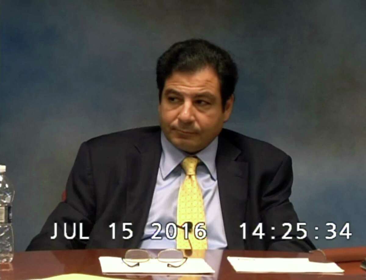 Emre Umar, president of Correctional Medical Care, is questioned on the death of Mark Cannon during a deposition on July 15, 2016.