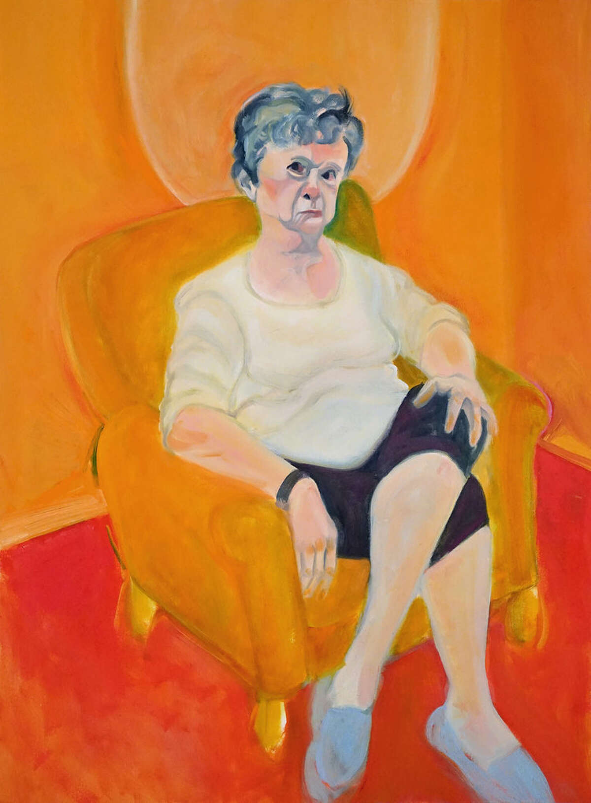 Kathy Drago's figurative painting "I Am So UPSET!" also won.