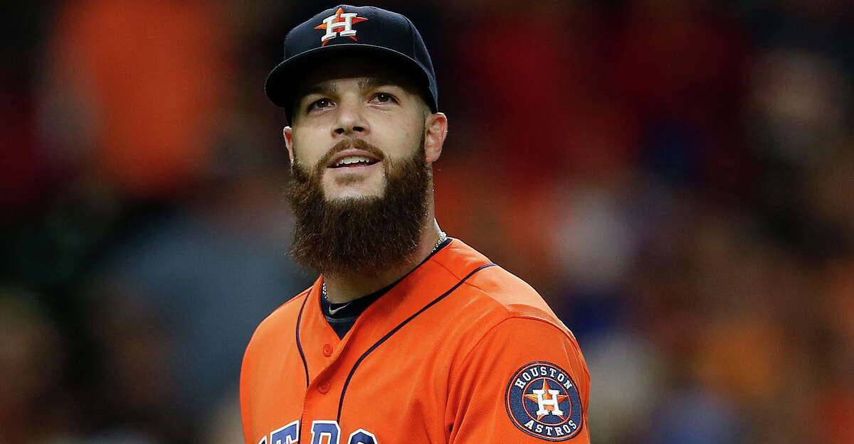 Houston Astros starting pitcher Dallas Keuchel (60) walks back to the dugout after the seventh inning of an MLB game at Minute Maid Park, Friday, Aug. 5, 2016, in Houston. ( Karen Warren / Houston Chronicle )