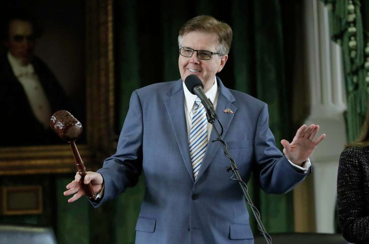 Lt. Gov. Dan Patrick presides over the Texas Senate in Austin on the second day of a special session ordered by Republican Gov. Greg Abbott. (AP Photo/Eric Gay)