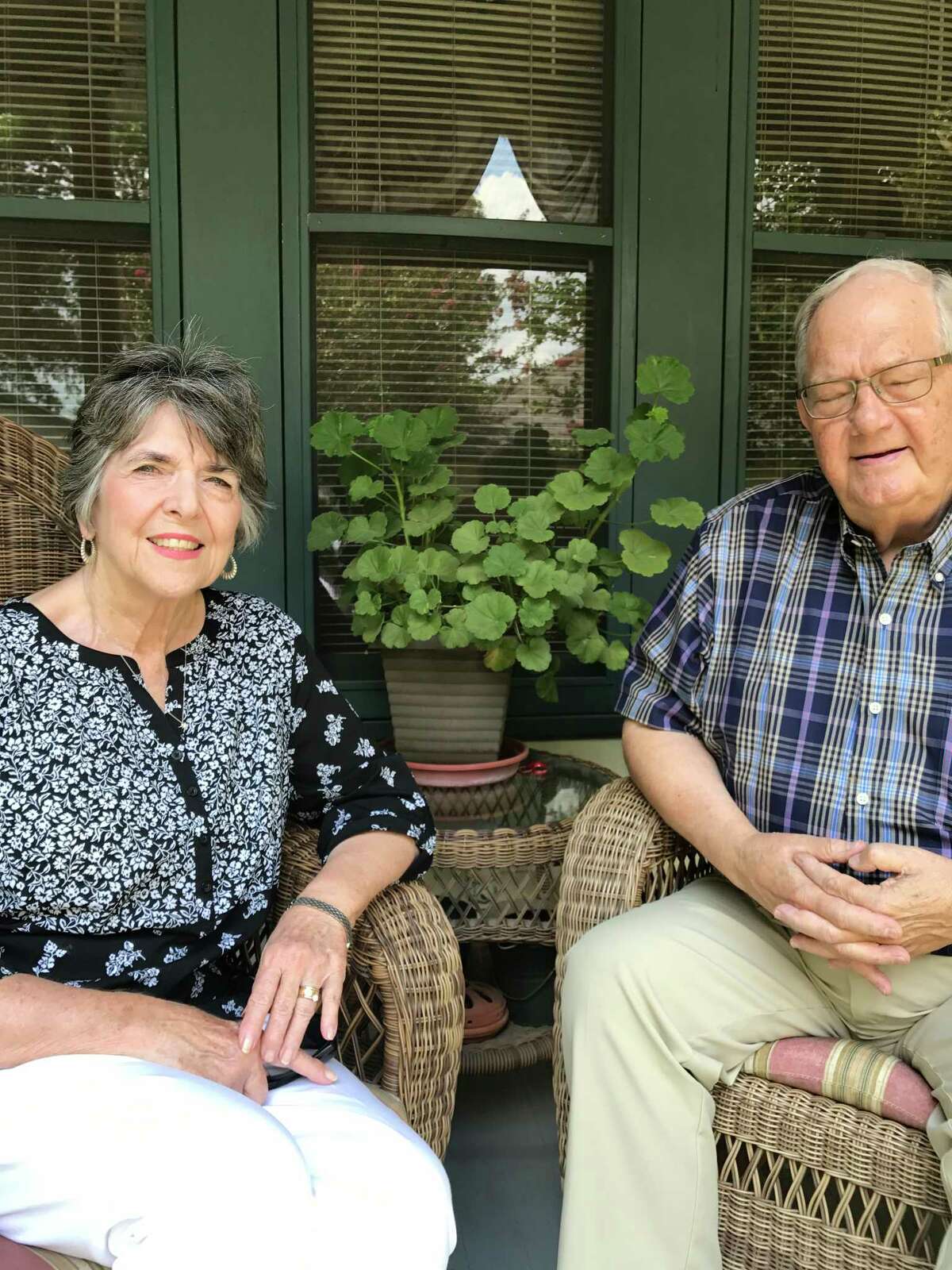 Betty and Will Lowrance, on the back porch of their historic home, are optimistic about Hillsboro's future.