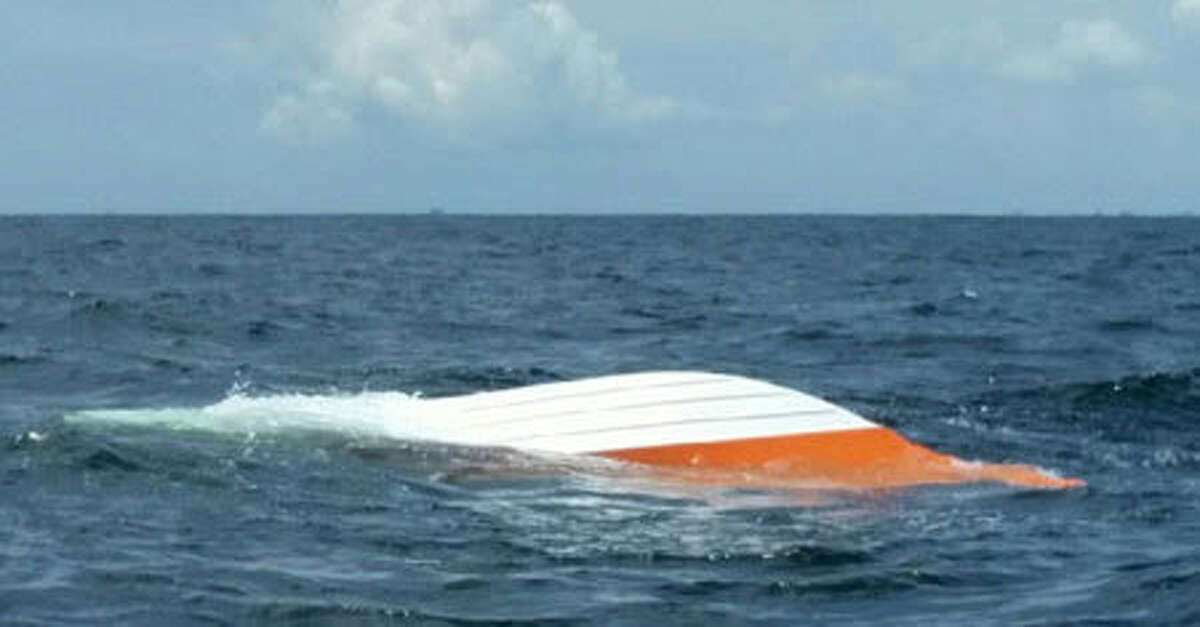 A tanker rescued five people from the water off the coast of Galveston.