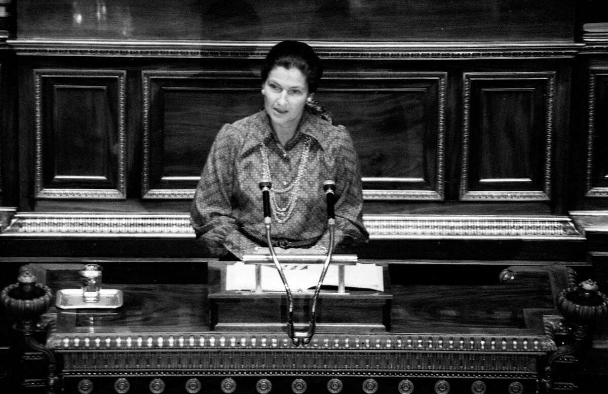 In this Dec. 13, 1974, file photo, French Health Minister Simone Veil speaks about abortion law at the French National Assembly in Paris. Simone Veil, a Nazi death camp survivor and prominent French politician who spearheaded abortion rights, dies at age 89.