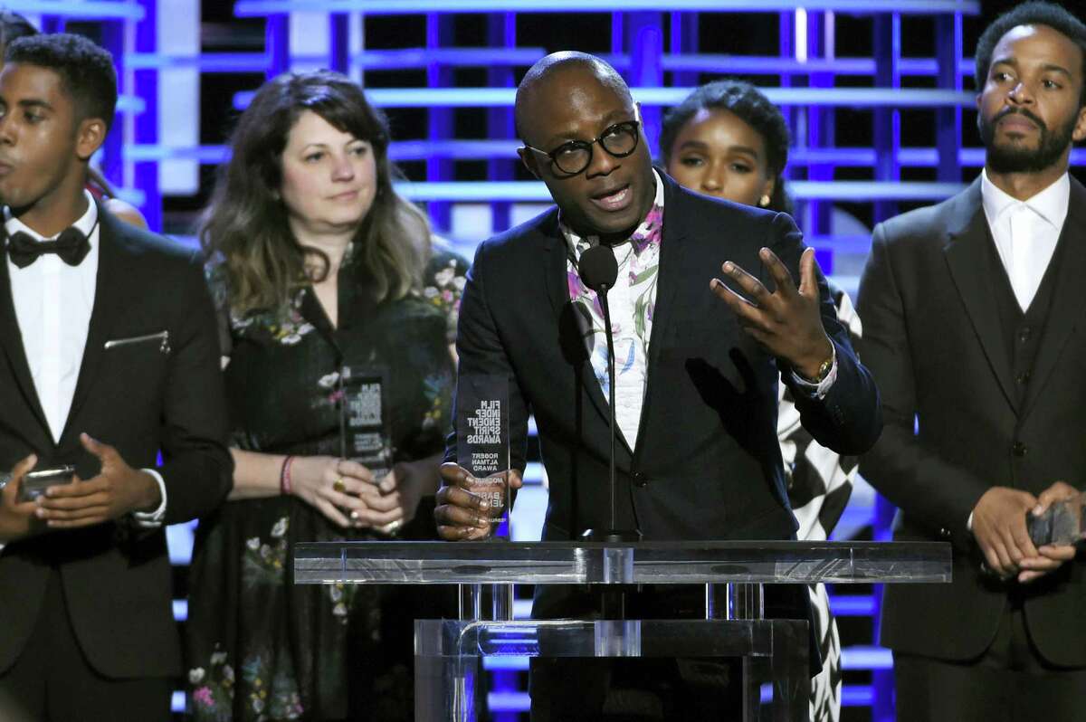 Barry Jenkins accepts the Robert Altman award for “Moonlight” at the Film Independent Spirit Awards on Feb. 25, 2017 in Santa Monica, Calif.