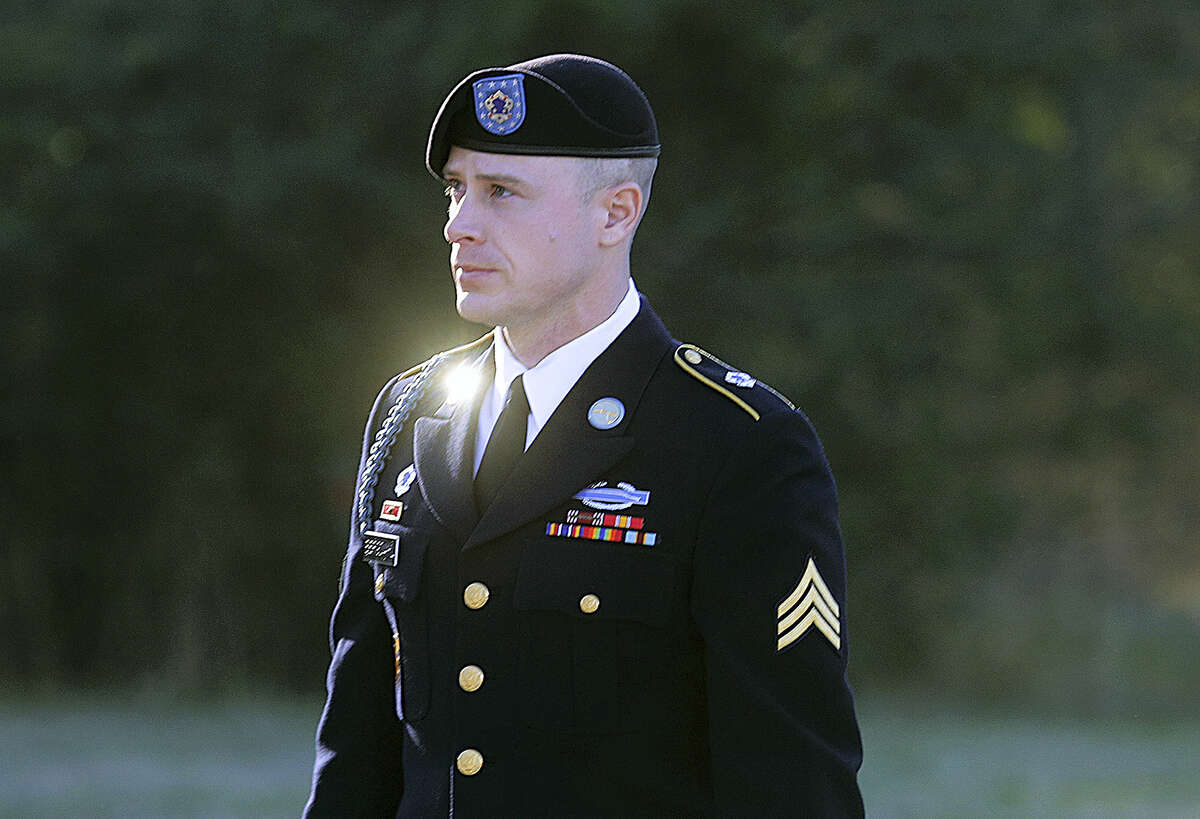 In this Jan. 12, 2016, file photo, Army Sgt. Bowe Bergdahl arrives for a pretrial hearing at Fort Bragg, N.C. A military judge won’t throw out charges against Bergdahl despite scathing comments that President Donald Trump made on the campaign trail. The Judge, Army Col. Jeffery Nance, wrote in his ruling Friday, Feb. 24, 2017, that he found Trump’s comments disturbing but that they didn’t constitute unlawful command influence.