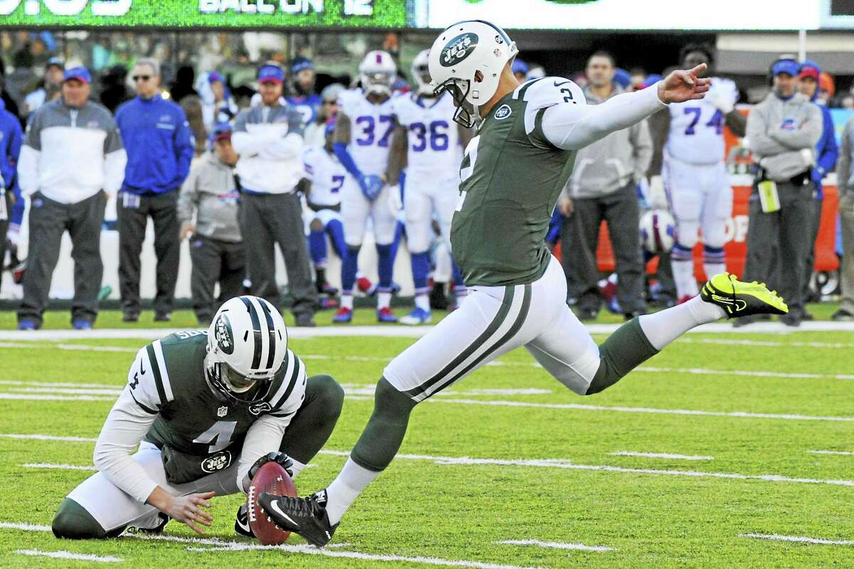 Kicker Nick Folk (2) was released by the Jets on Thursday.